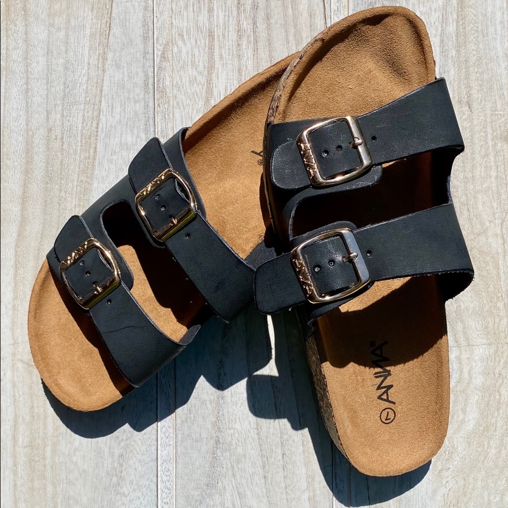 Women’s Black Cork Platform Sandals